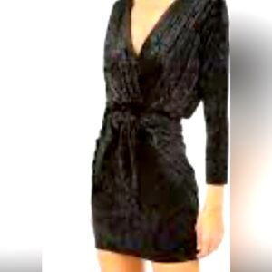 Misa Los Angeles.Ophelie black mini dress ..Soft velvet chic Size XS